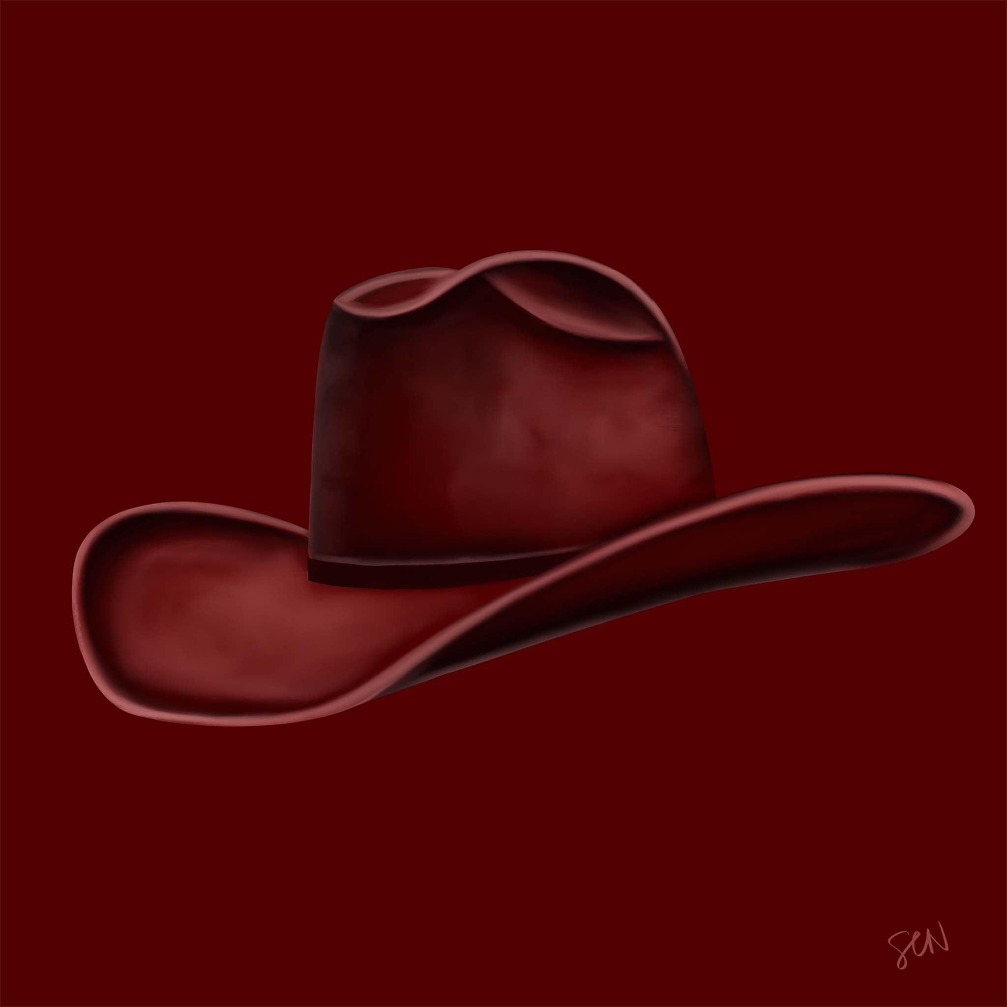 Colored Cowboy Hat - Black Cherry