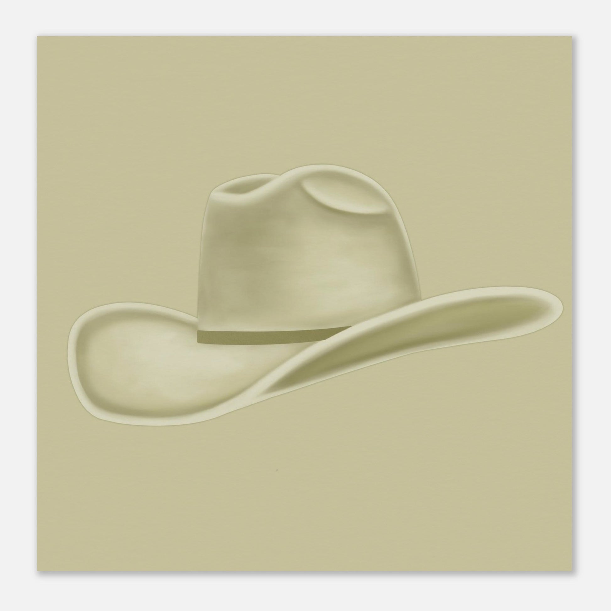 Beige cowboy hat on a beige background