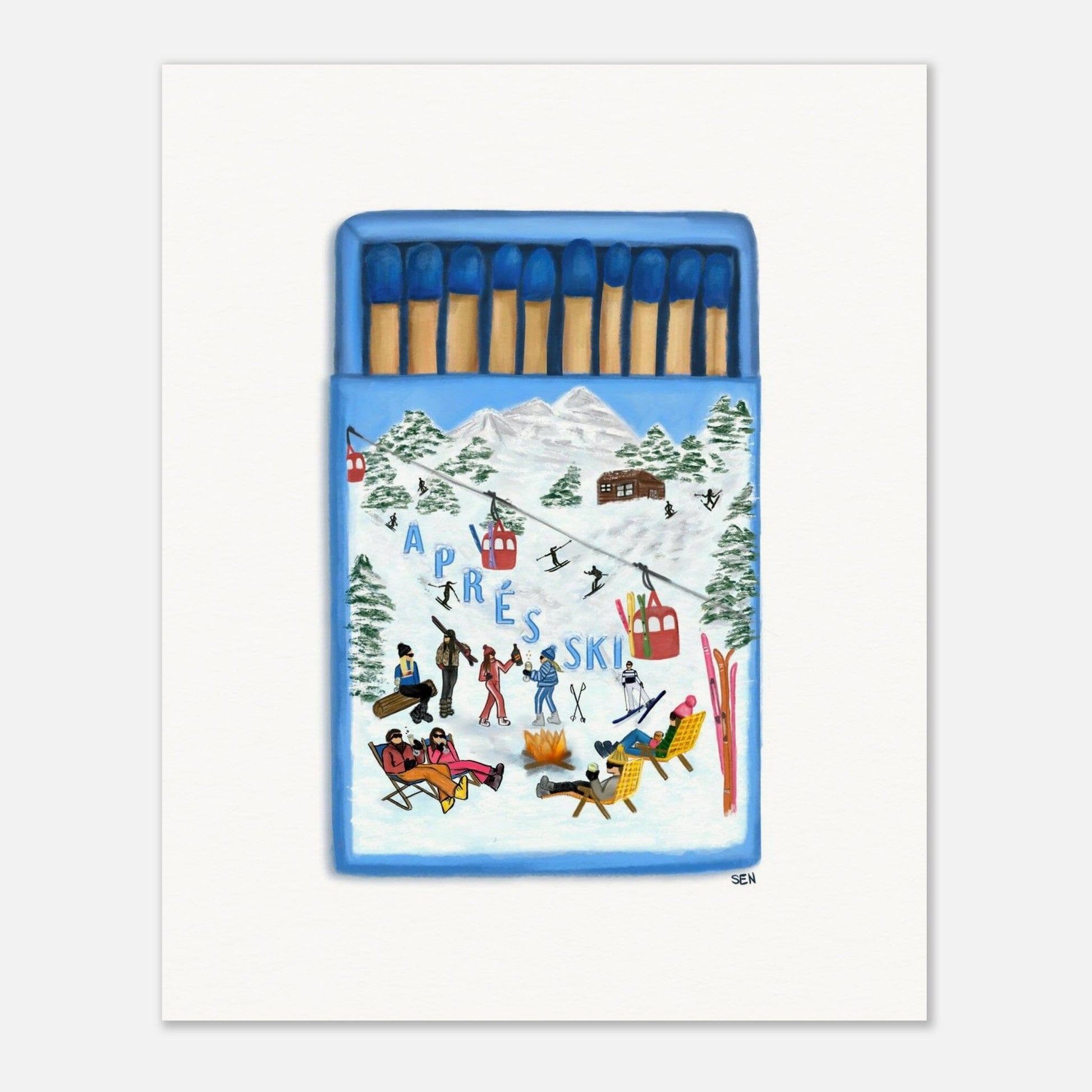 Aprés Ski Matchbox Print Print Material Artisen Avenue 
