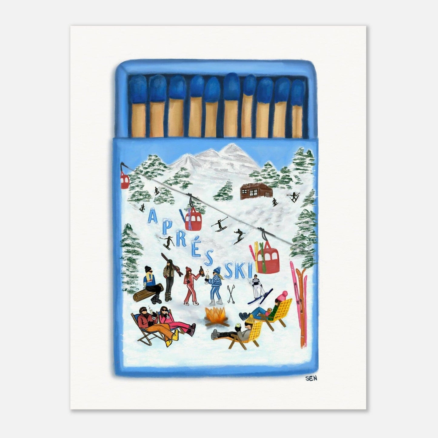 Aprés Ski Matchbox Print Print Material Artisen Avenue 27x35 cm / 11x14″ 