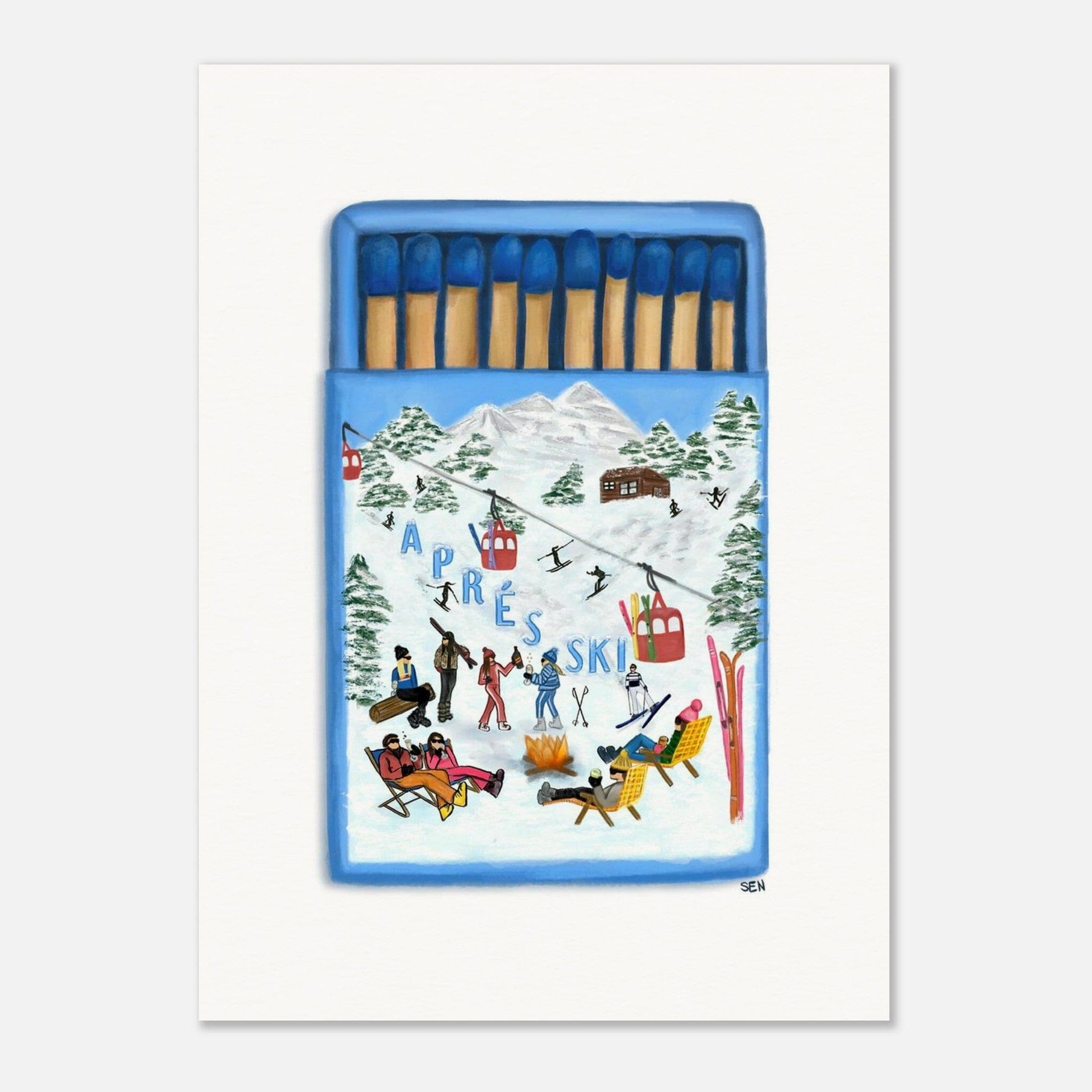 Aprés Ski Matchbox Print Print Material Artisen Avenue 