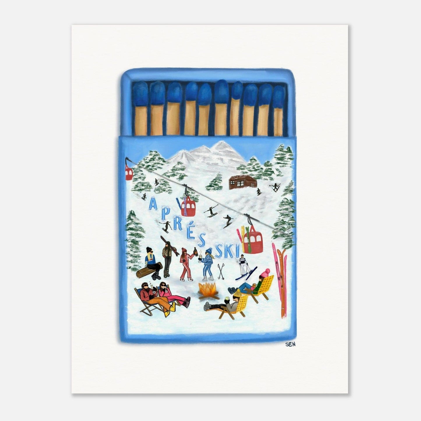 Aprés Ski Matchbox Print Print Material Artisen Avenue 30x40 cm / 12x16″ 