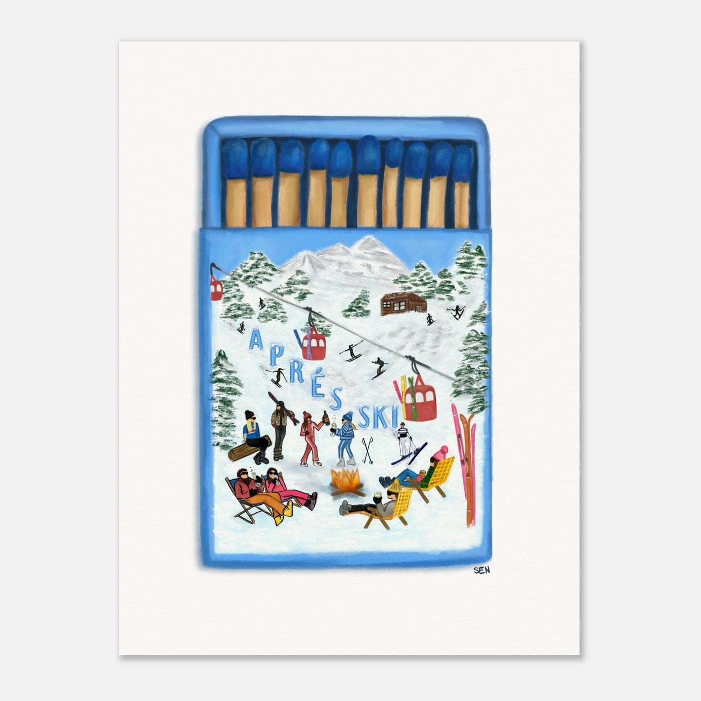 Aprés Ski Matchbox Print Print Material Artisen Avenue 60x80 cm / 24x32″ 