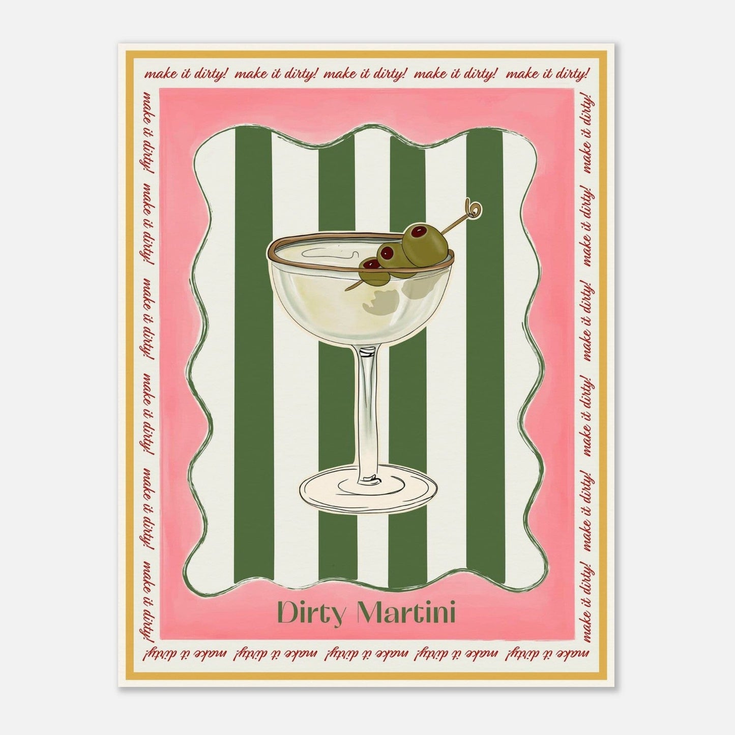 Cocktail Hour - Dirty Martini Print Material Gelato 27x35 cm / 11x14″ 