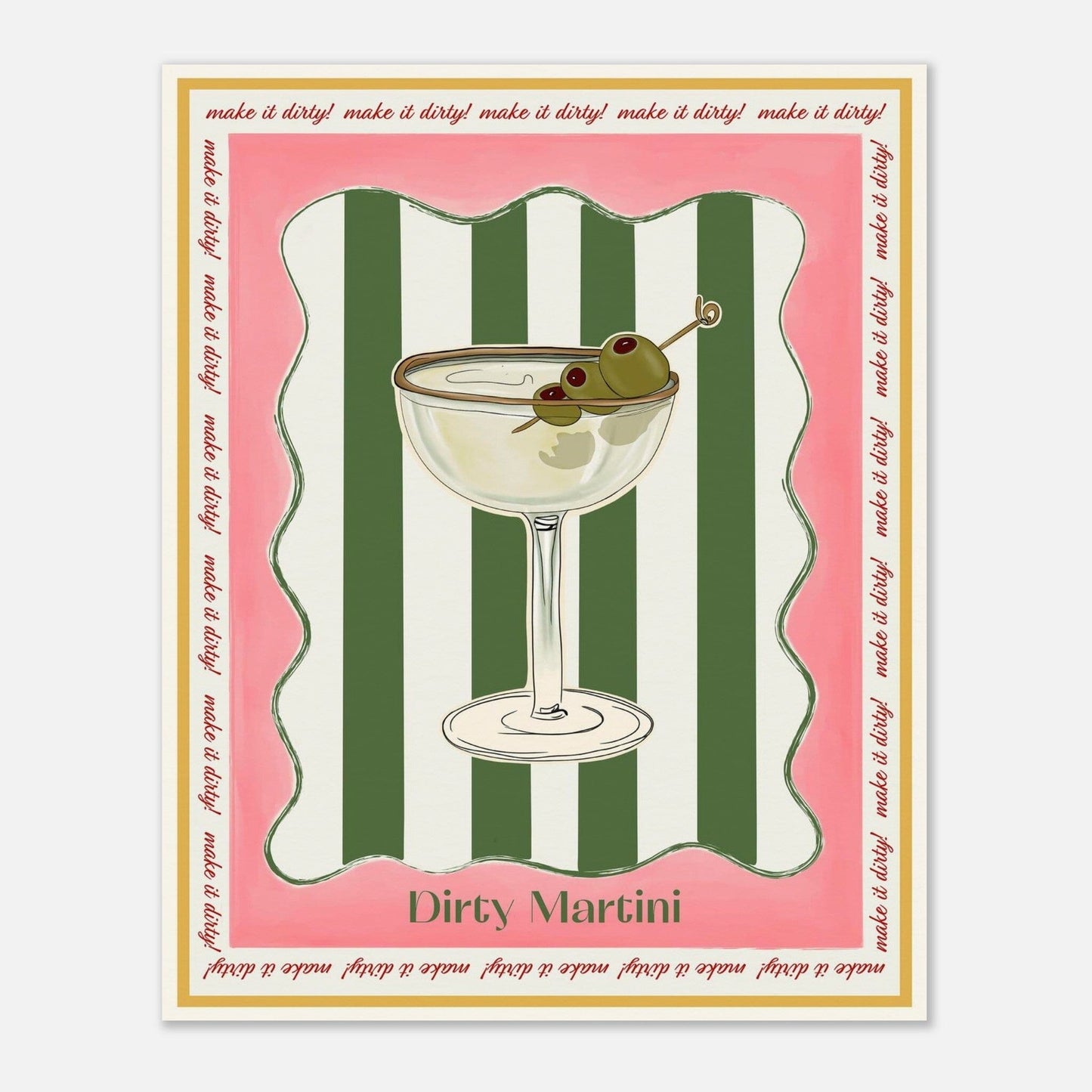 Cocktail Hour - Dirty Martini Print Material Gelato 40x50 cm / 16x20″ 