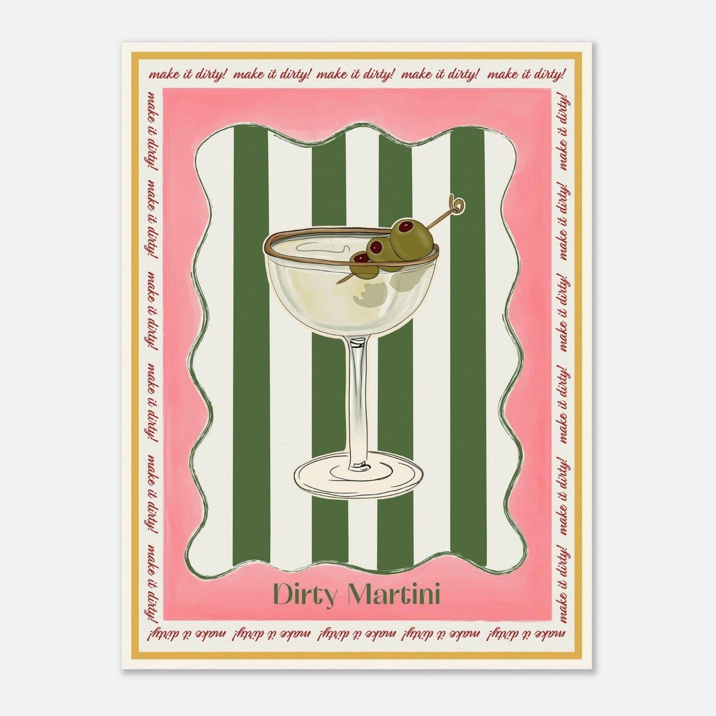 Cocktail Hour - Dirty Martini Print Material Gelato 45x60 cm / 18x24″ 