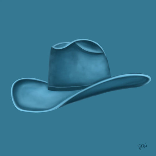 Colored Cowboy Hat - Aqua Print Material Artisen Avenue 