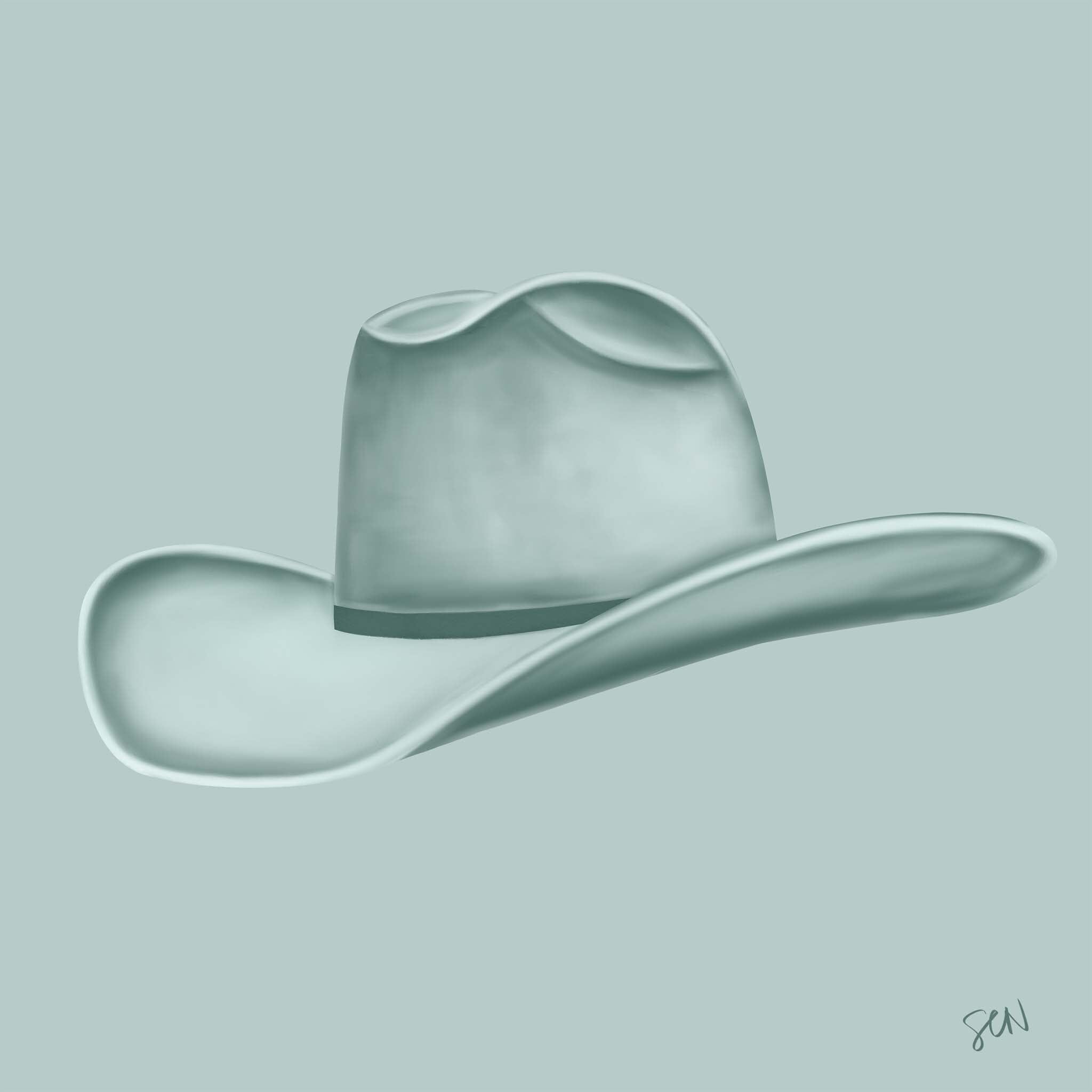 Colored Cowboy Hat - Ash Grey Print Material Artisen Avenue 