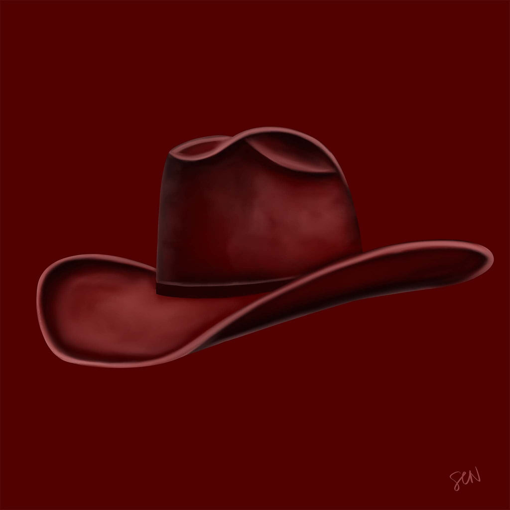 Colored Cowboy Hat - Black Cherry Print Material Artisen Avenue 
