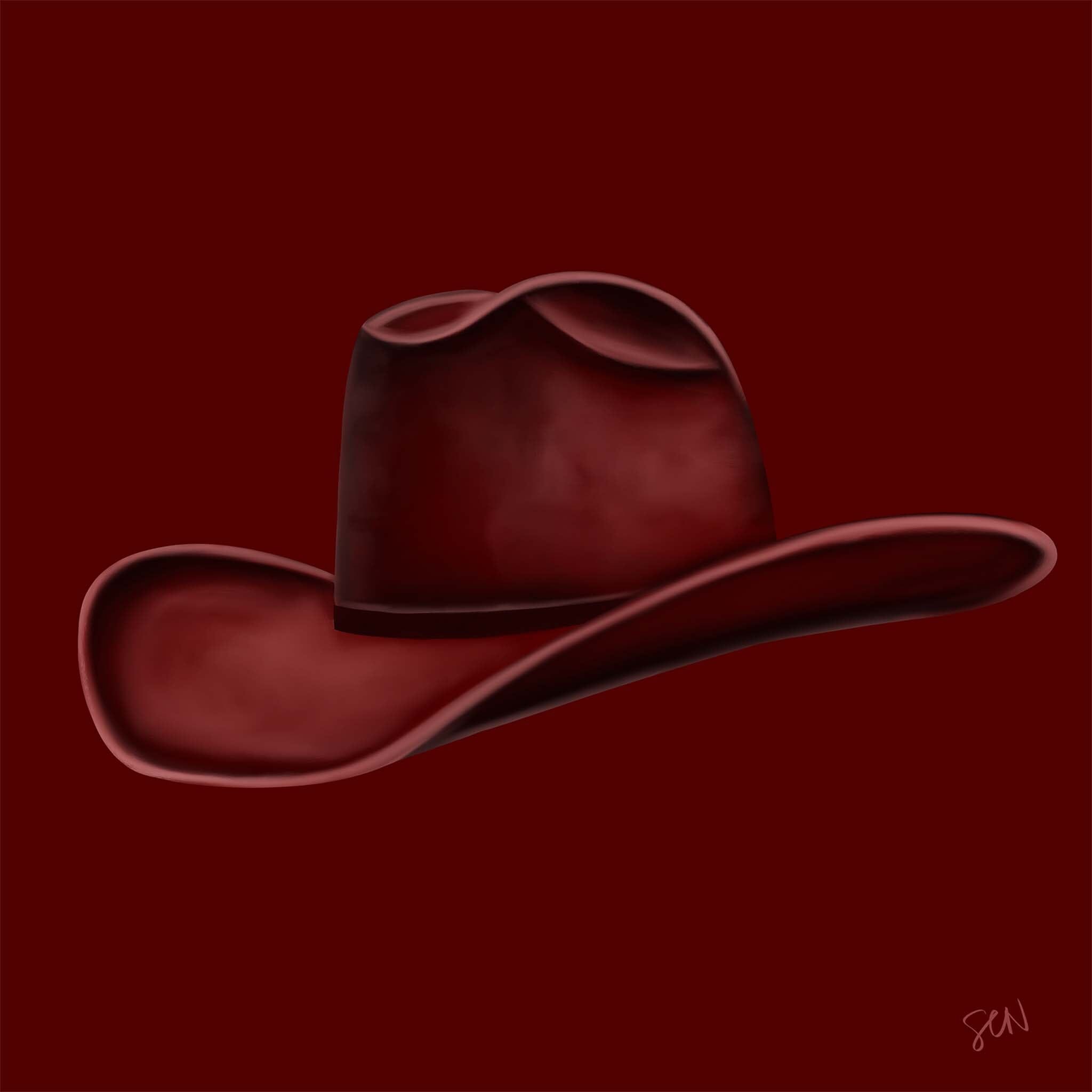 Colored Cowboy Hat - Black Cherry Print Material Artisen Avenue 