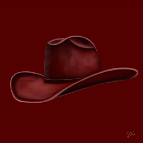 Colored Cowboy Hat - Black Cherry Print Material Artisen Avenue 