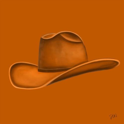 Colored Cowboy Hat - Burnt Orange Print Material Artisen Avenue 
