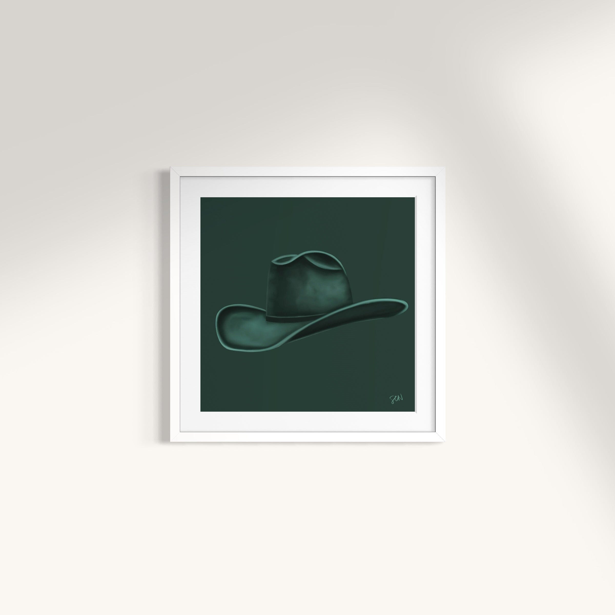 Colored Cowboy Hat - Charcoal Green Print Material Artisen Avenue 