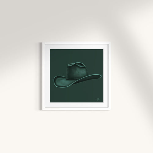 Colored Cowboy Hat - Charcoal Green Print Material Artisen Avenue 