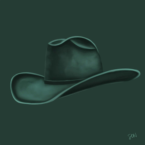 Colored Cowboy Hat - Charcoal Green Print Material Artisen Avenue 