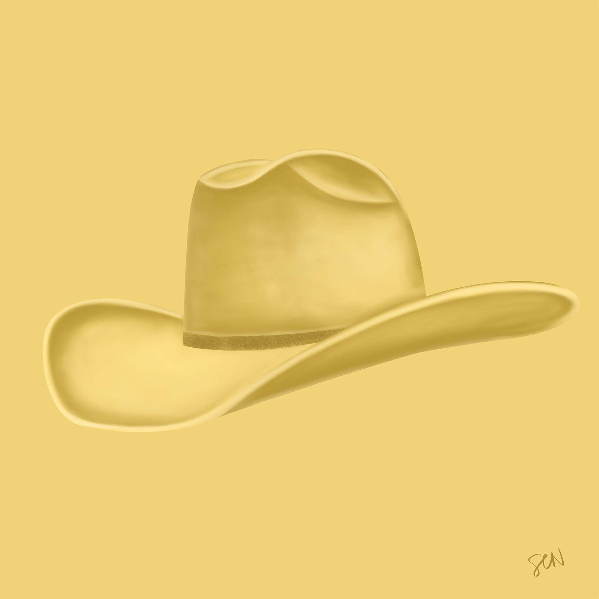 Colored Cowboy Hat - Custard Print Material Artisen Avenue 