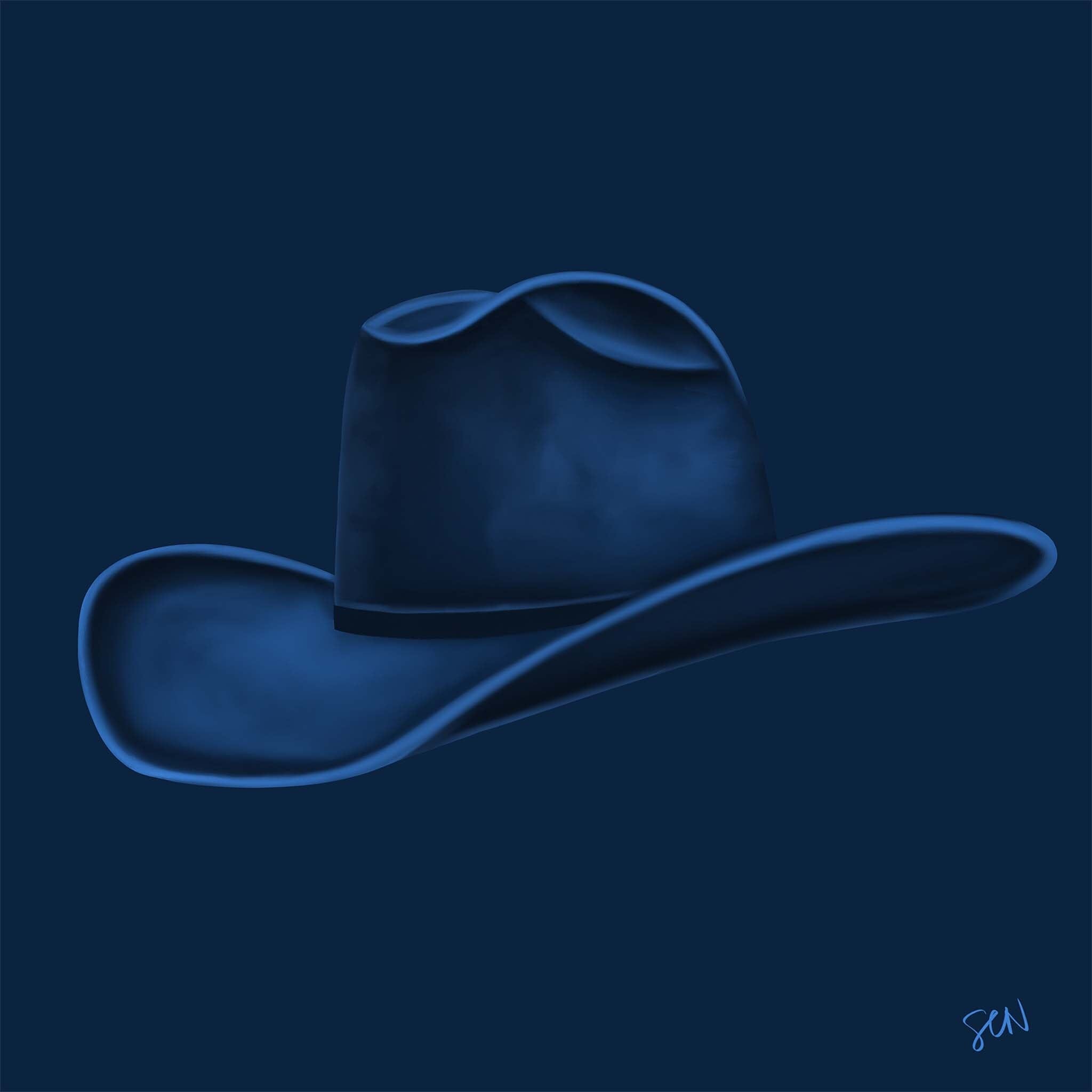 Colored Cowboy Hat - Dark Blue Print Material Artisen Avenue 