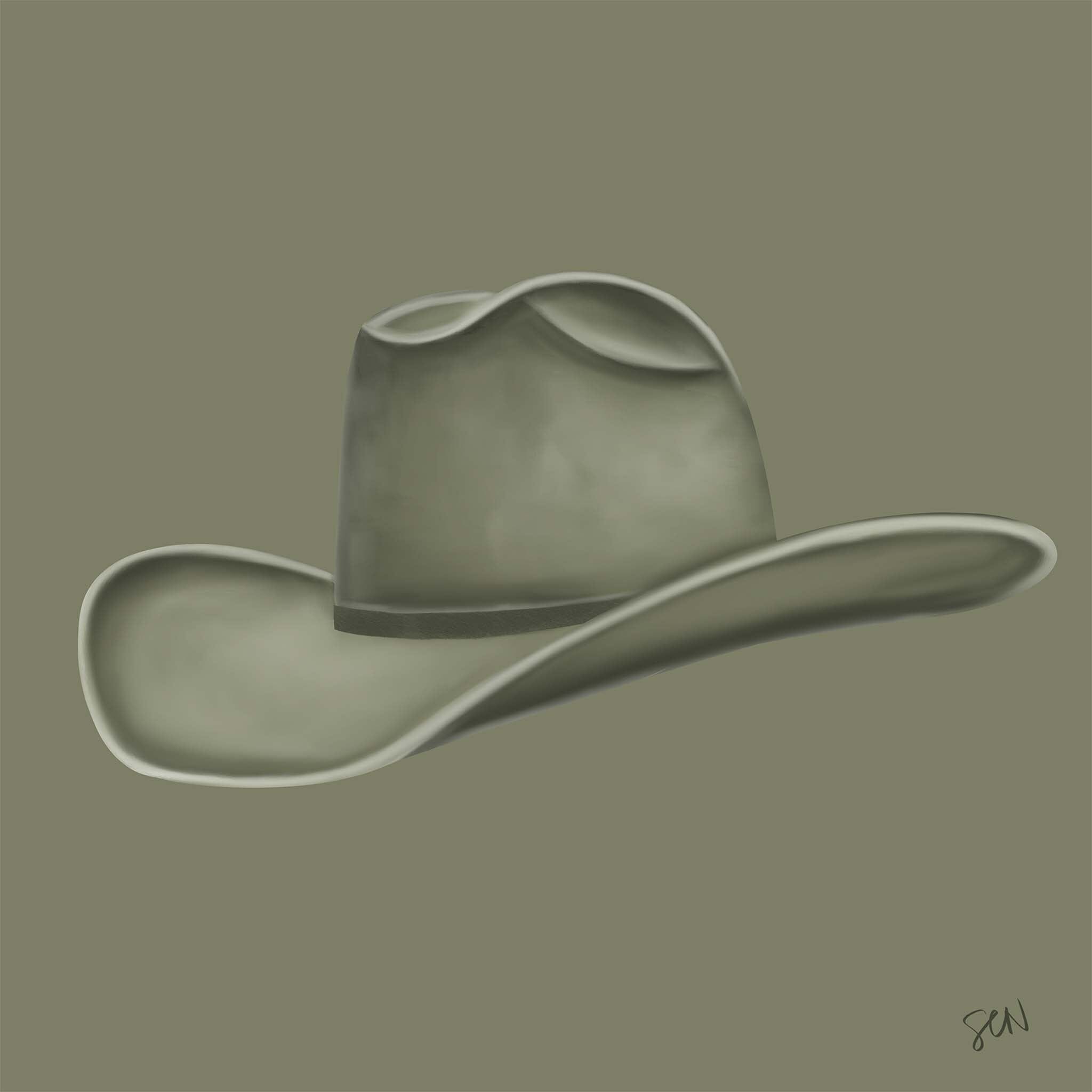 Colored Cowboy Hat - Dusty Olive Print Material Artisen Avenue 