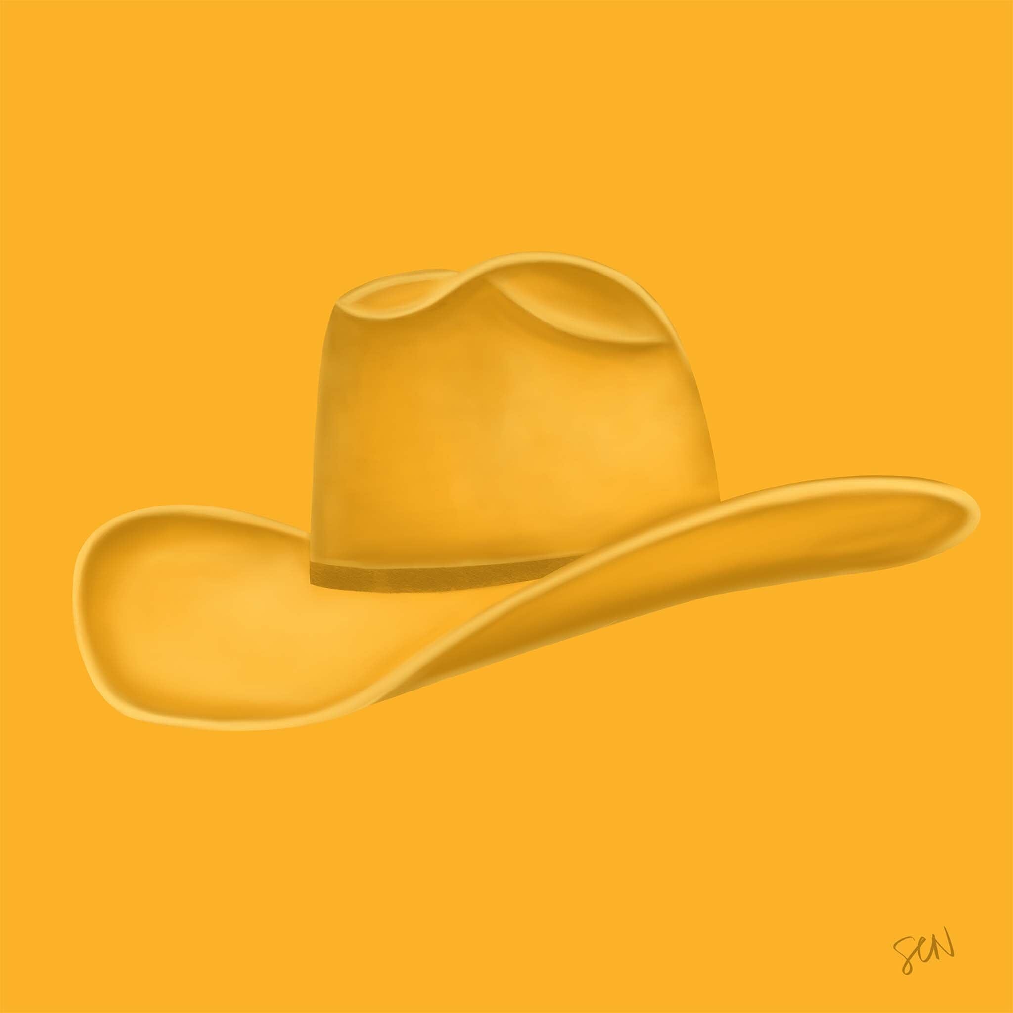 Colored Cowboy Hat - Honey Yellow Print Material Artisen Avenue 