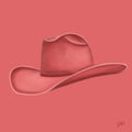Colored Cowboy Hat - Lobster Pink Print Material Artisen Avenue 