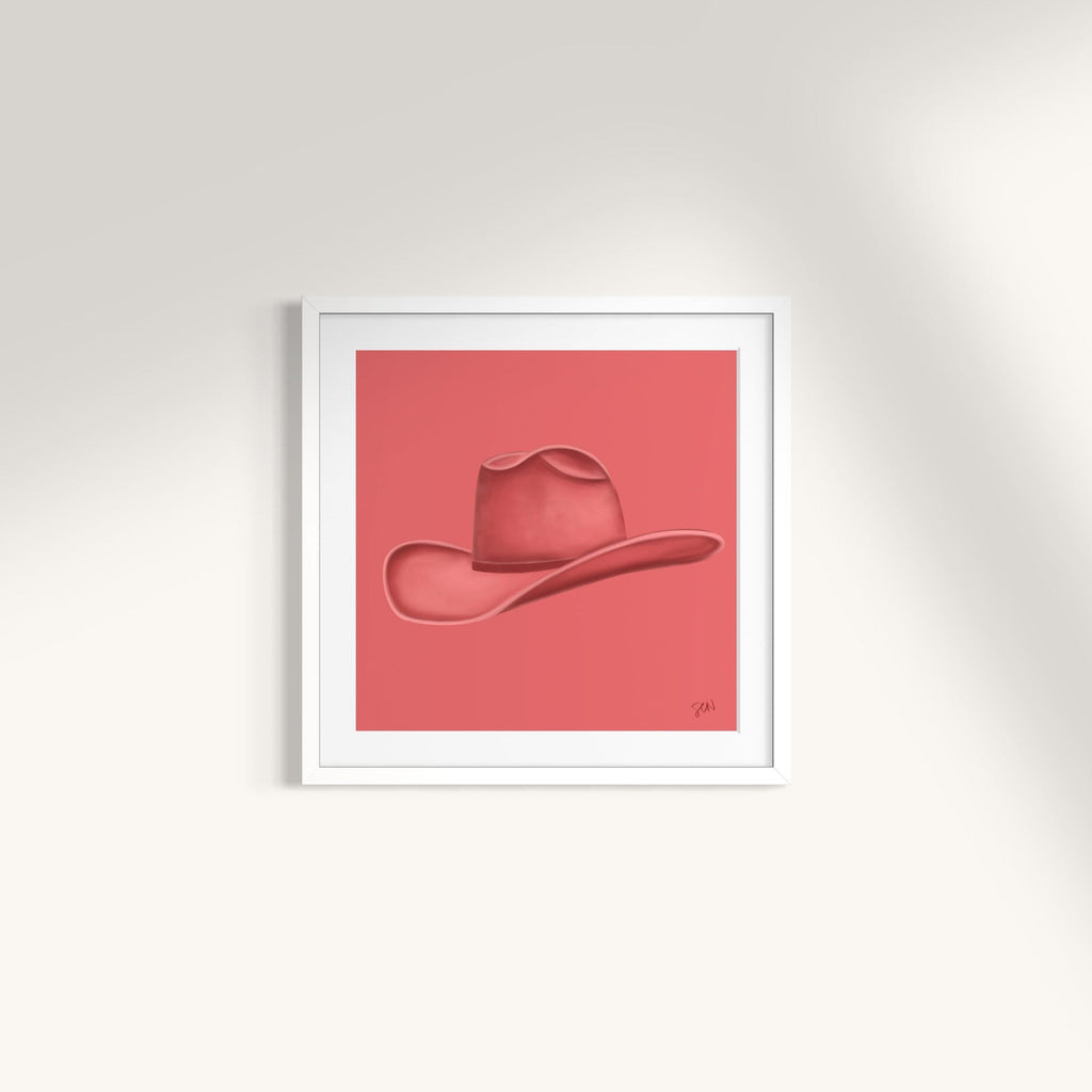 Colored Cowboy Hat - Lobster Pink Print Material Artisen Avenue 