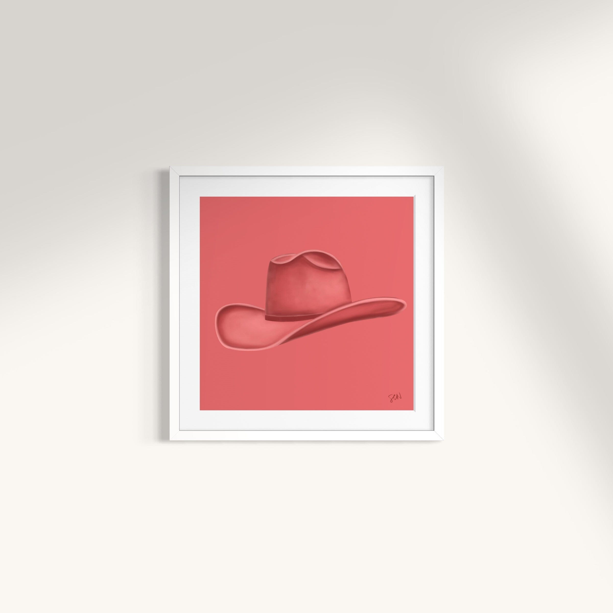 Colored Cowboy Hat - Lobster Pink Print Material Artisen Avenue 