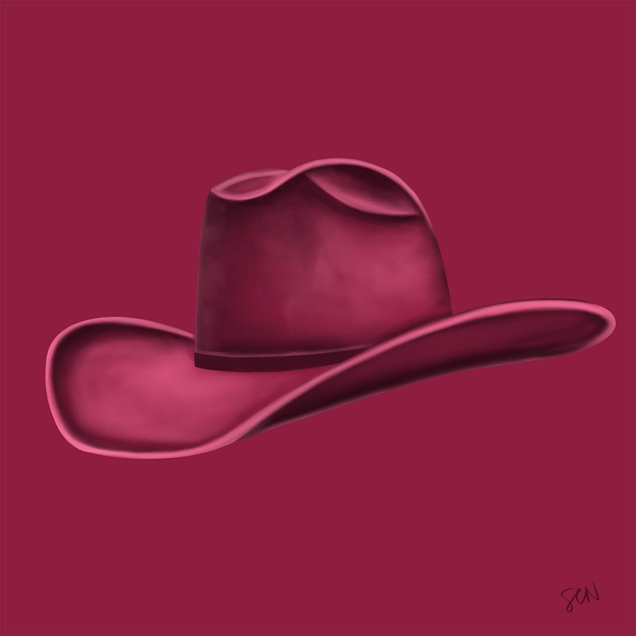 Colored Cowboy Hat - Merlot Print Material Artisen Avenue 