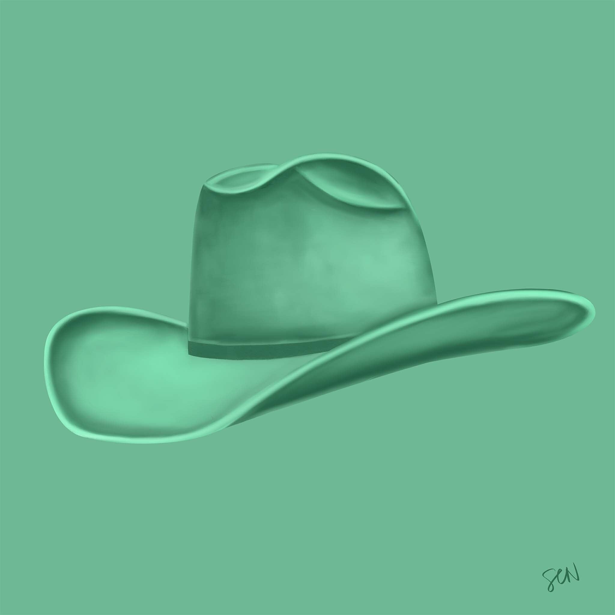 Colored Cowboy Hat - Mint Leaf Print Material Artisen Avenue 