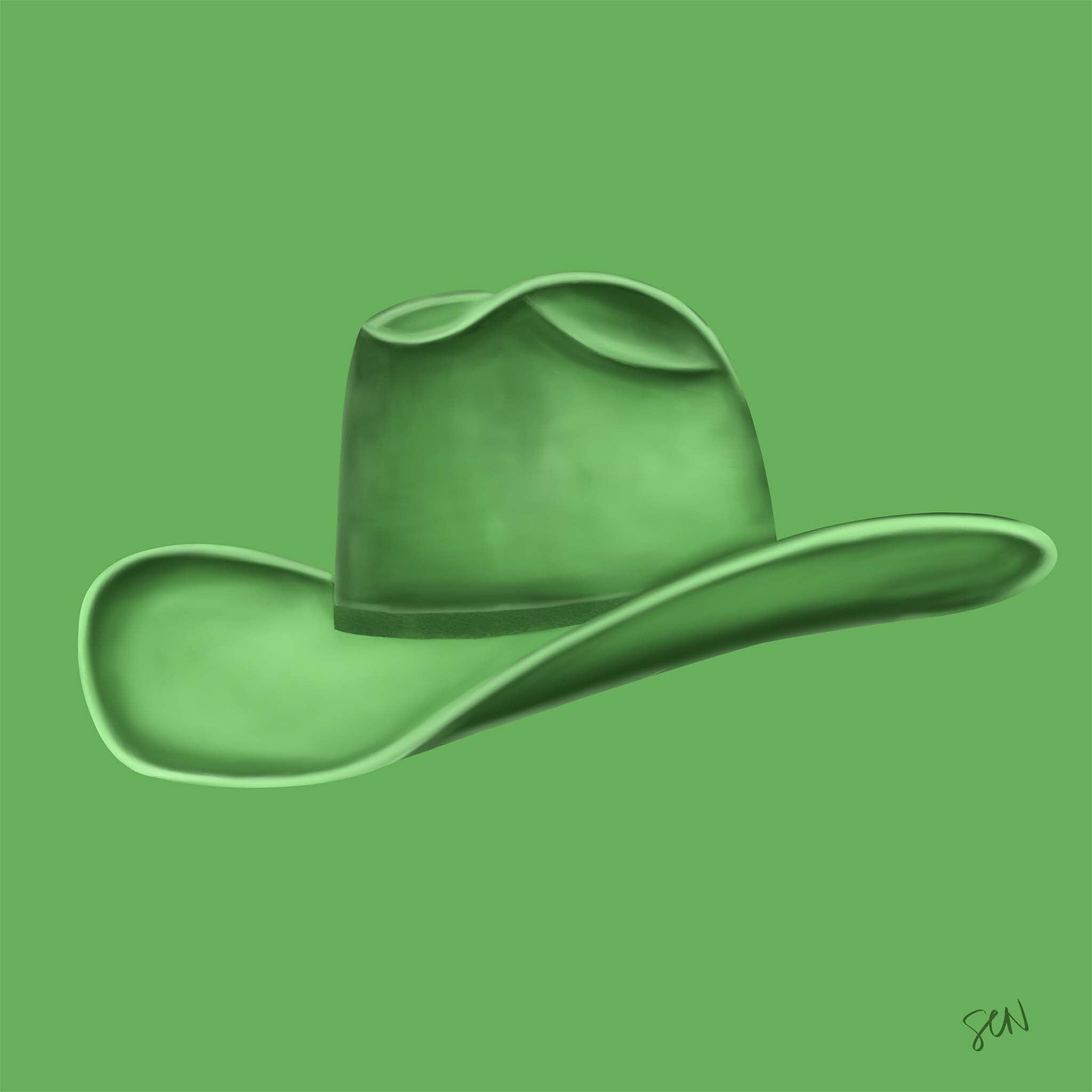 Colored Cowboy Hat - Moss Green Print Material Artisen Avenue 