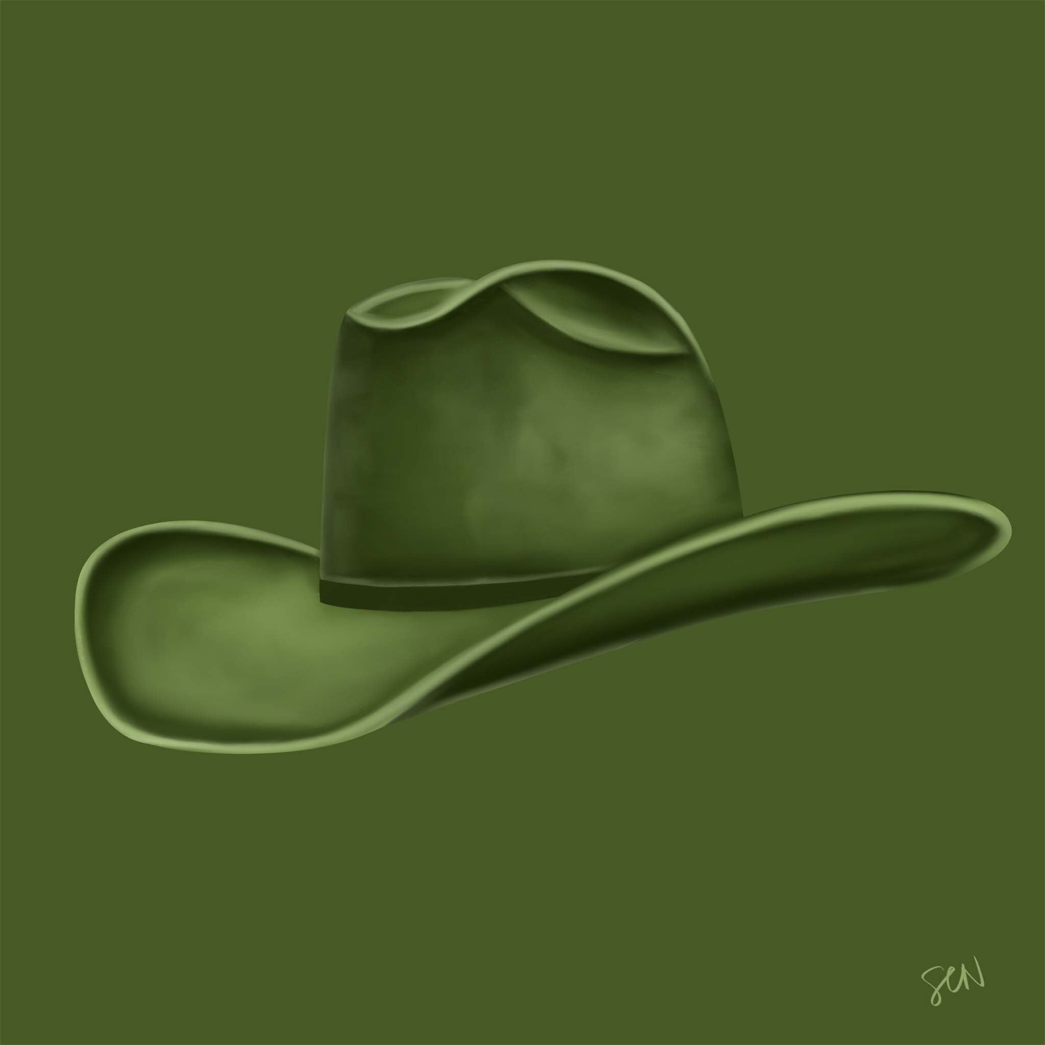 Colored Cowboy Hat - Olive Leaf Print Material Artisen Avenue 