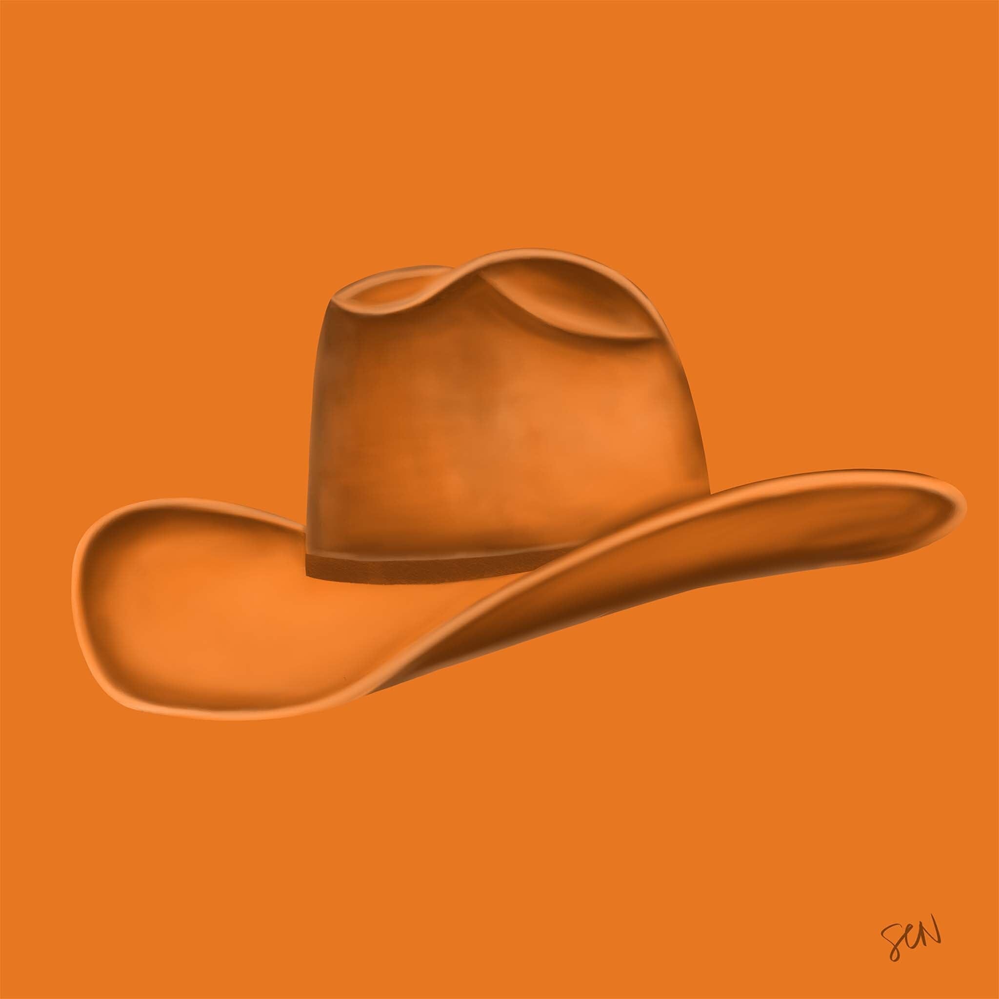Colored Cowboy Hat - Orange Print Material Artisen Avenue 