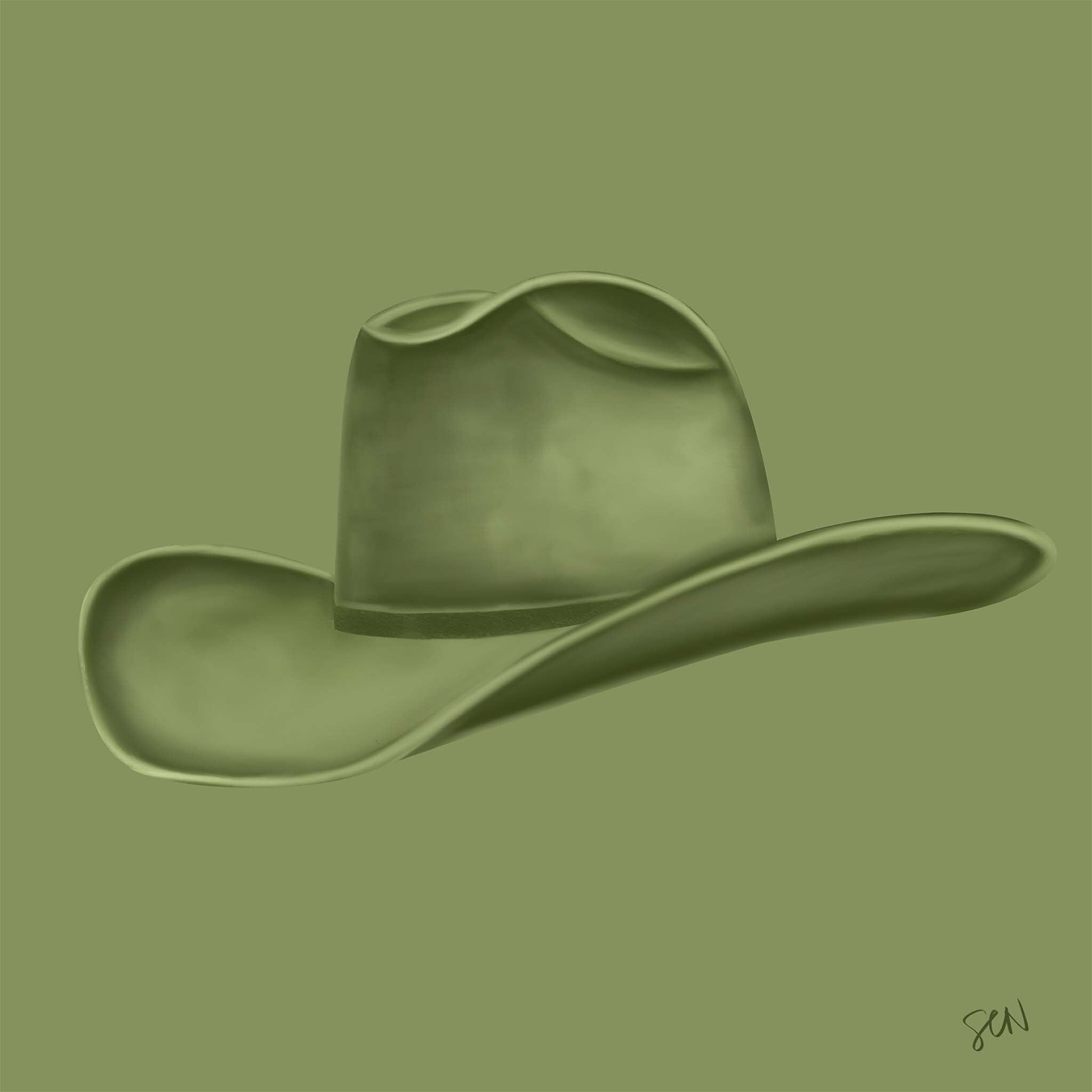 Colored Cowboy Hat - Palm Leaf Print Material Artisen Avenue 