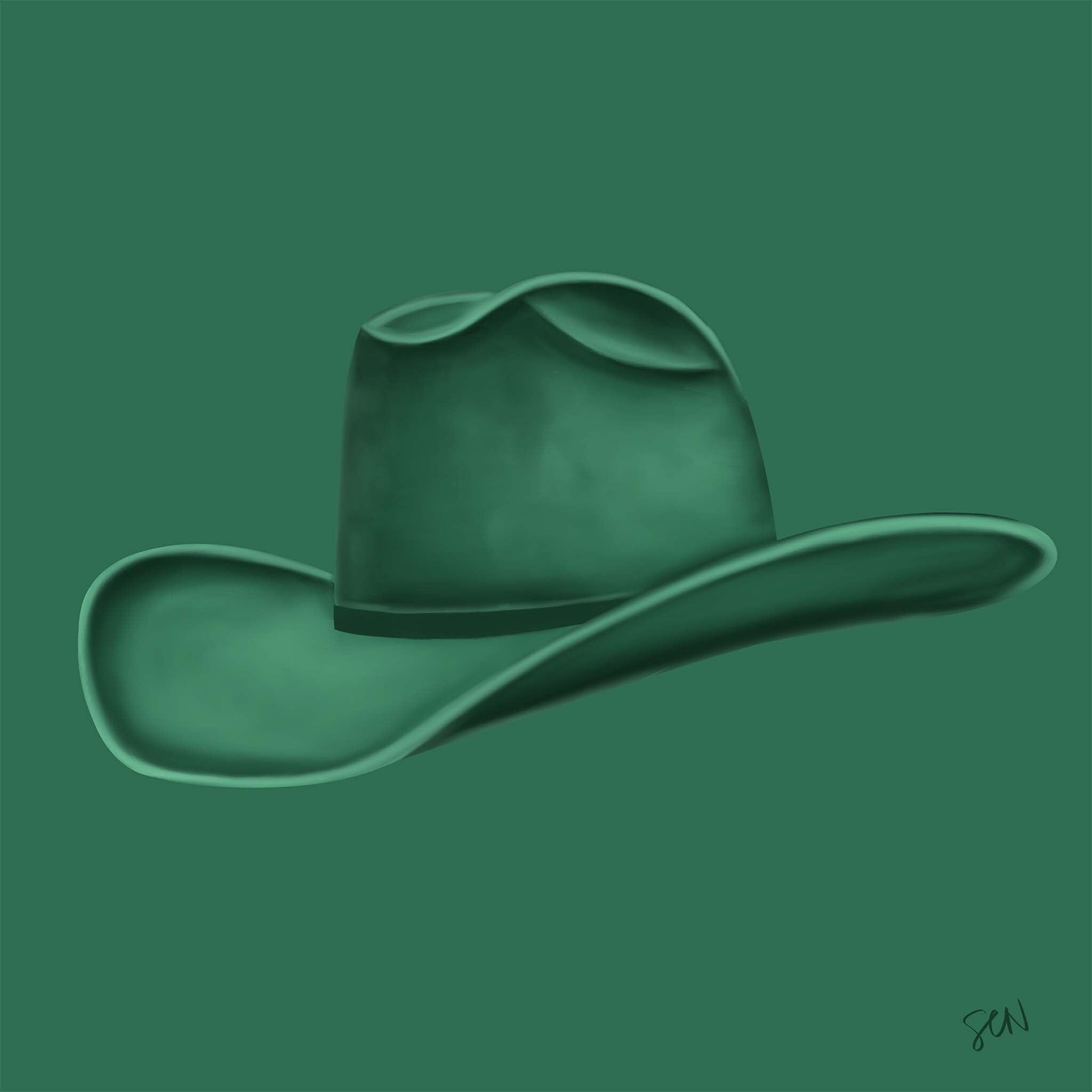 Colored Cowboy Hat - Turf Green Print Material Artisen Avenue 