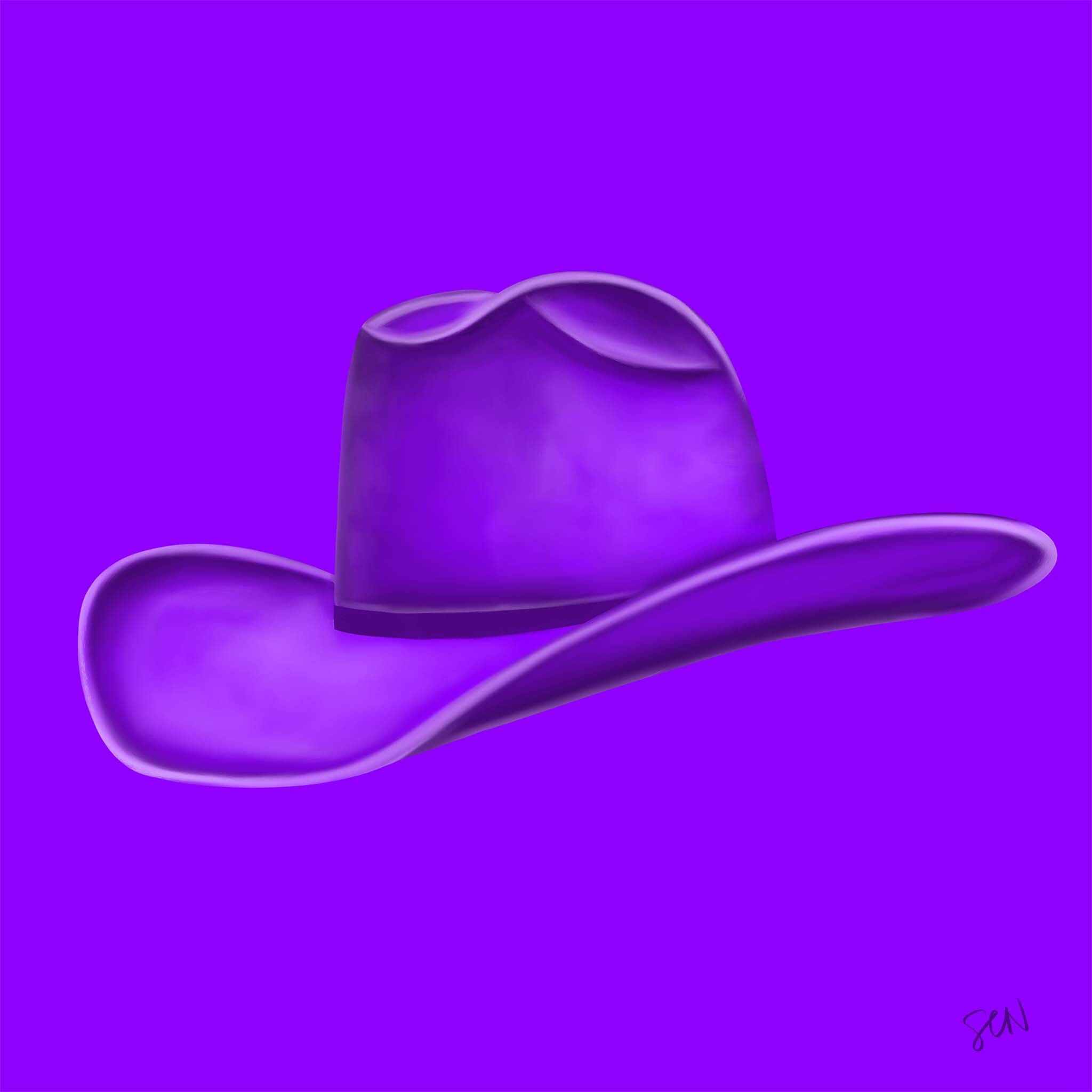 Colored Cowboy Hat - Violet Print Material Artisen Avenue 