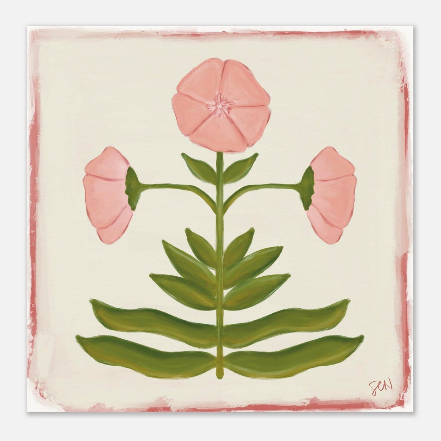 Folk Bloom - Blush Print Material Gelato 50x50 cm / 20x20″ 