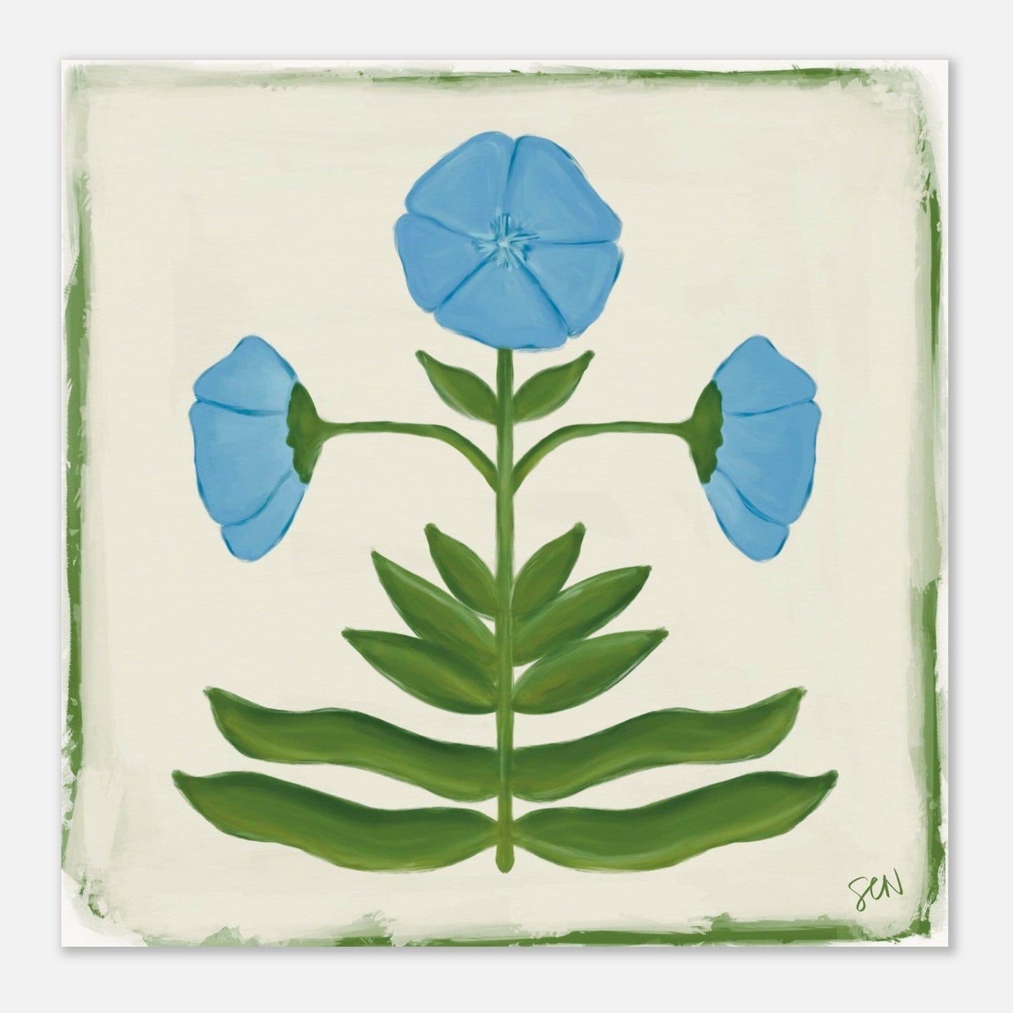 Folk Bloom - Lake Print Material Gelato 40x40 cm / 16x16″ 