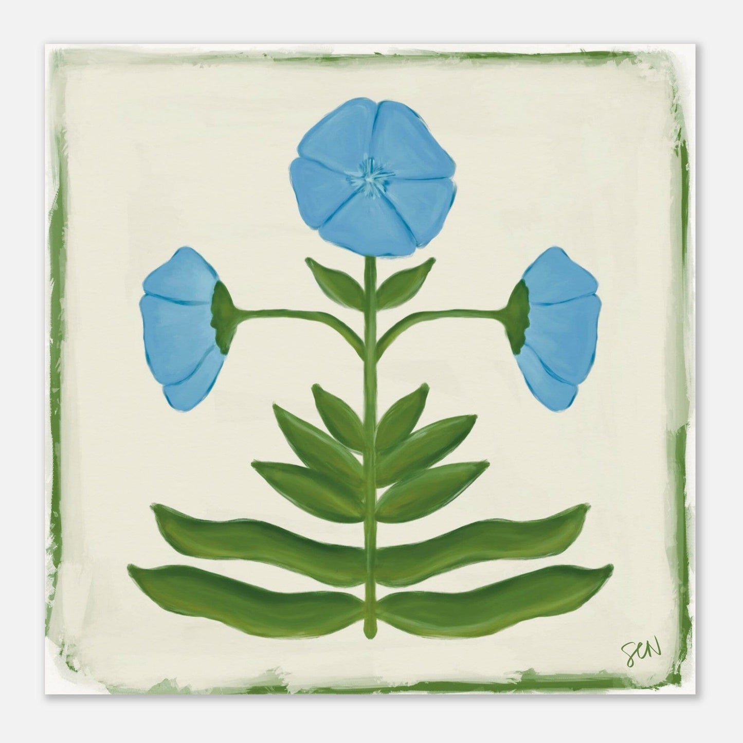 Folk Bloom - Lake Print Material Gelato 50x50 cm / 20x20″ 