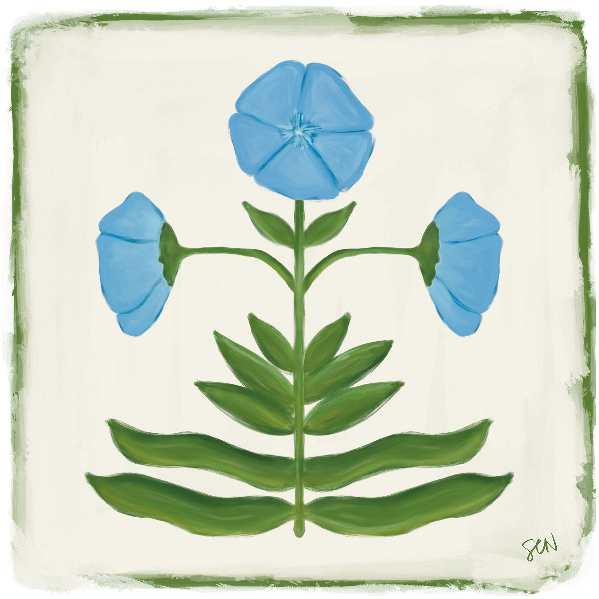 Folk Bloom Print - Lake Print Material Artisen Avenue 