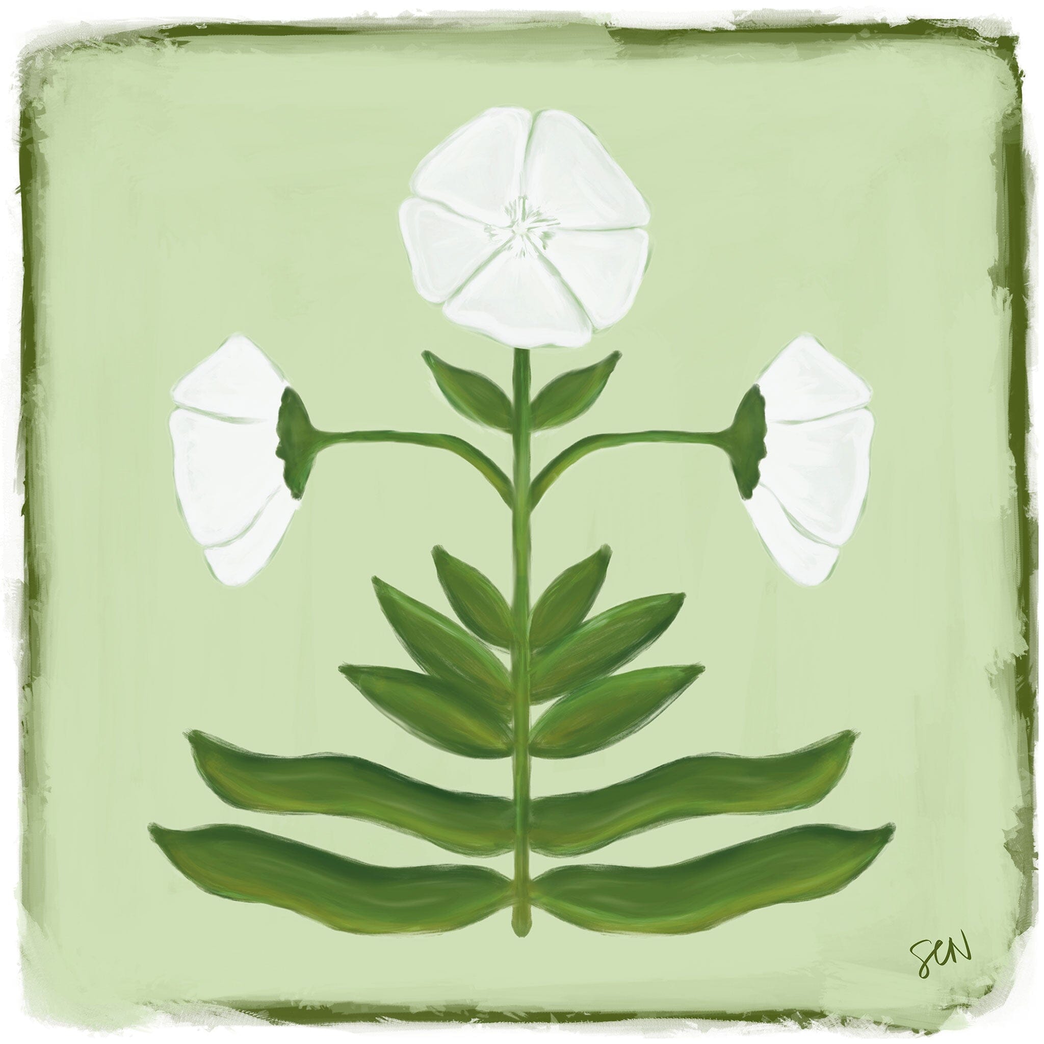 Folk Bloom Print - Willow Print Material Artisen Avenue 