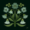 Painted Garden Collection Floral No. 1 - Evergreen Print Material Artisen Avenue 