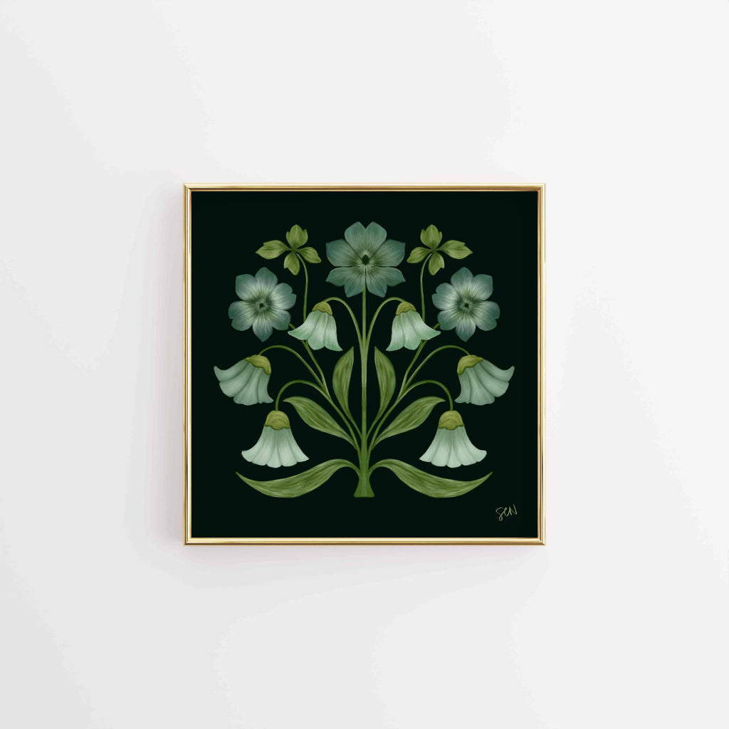 Painted Garden Collection Floral No. 1 - Evergreen Print Material Artisen Avenue 