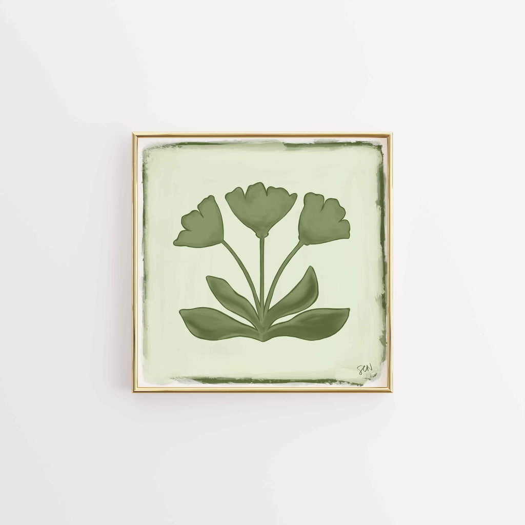 Southern Bloom Print - Deep Olive Print Material Artisen Avenue 