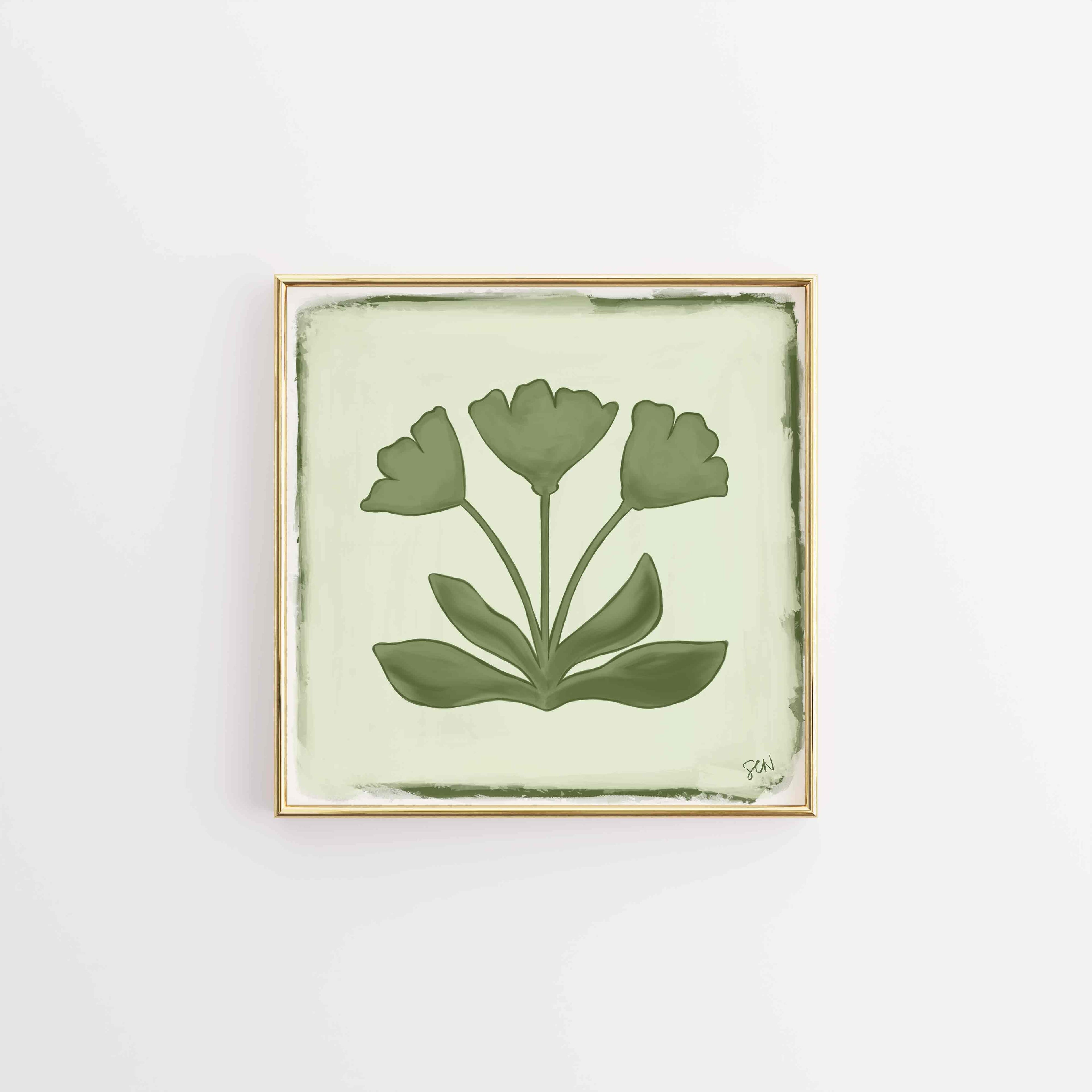 Southern Bloom Print - Deep Olive Print Material Artisen Avenue 
