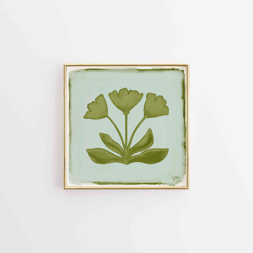 Southern Bloom Print - Olive Leaf Print Material Artisen Avenue 