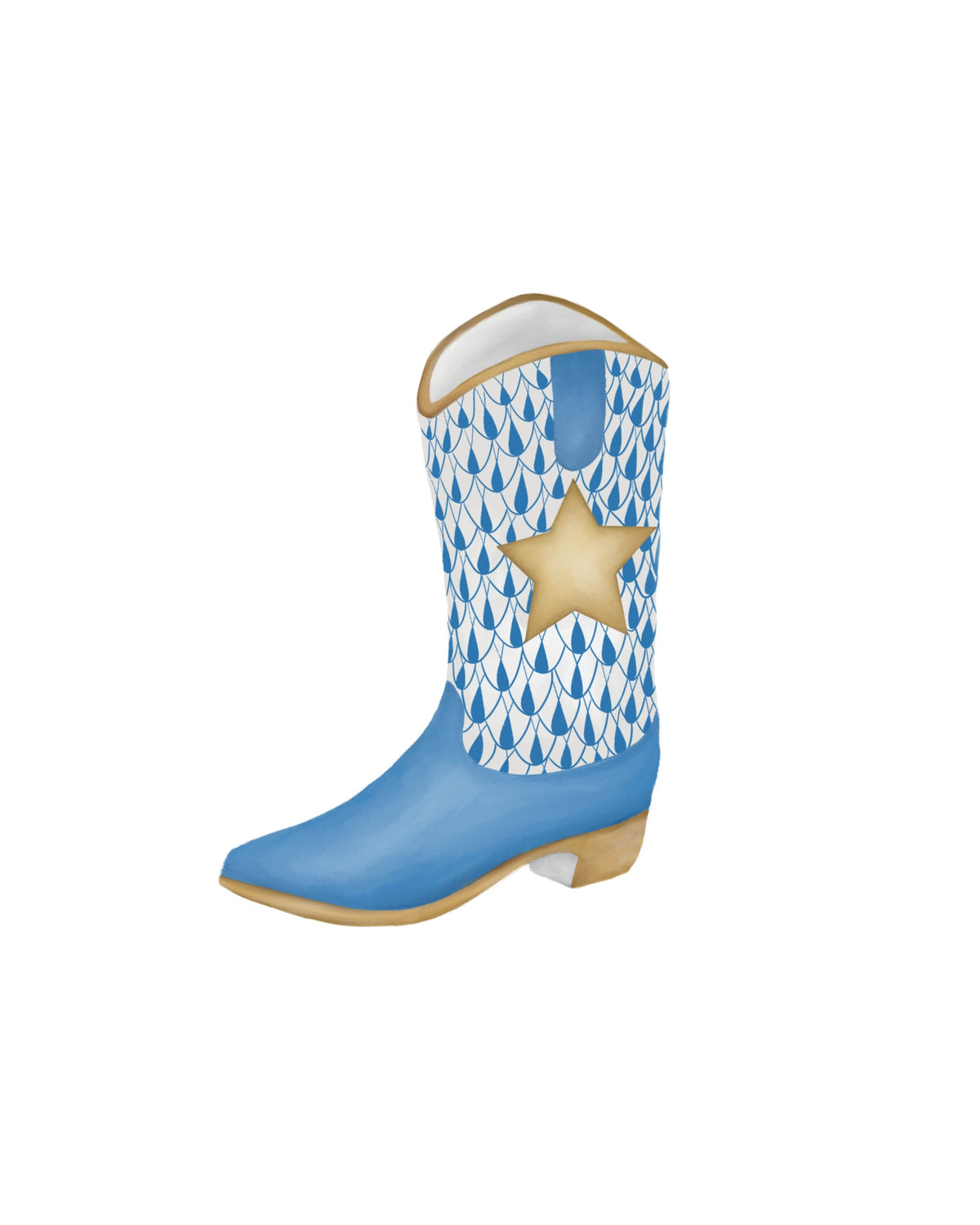 Texas Tiled Boot - Blue Artisen Avenue 