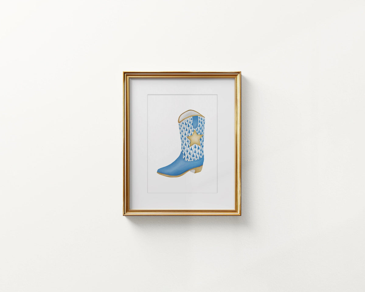 Texas Tiled Boot - Blue Artisen Avenue 