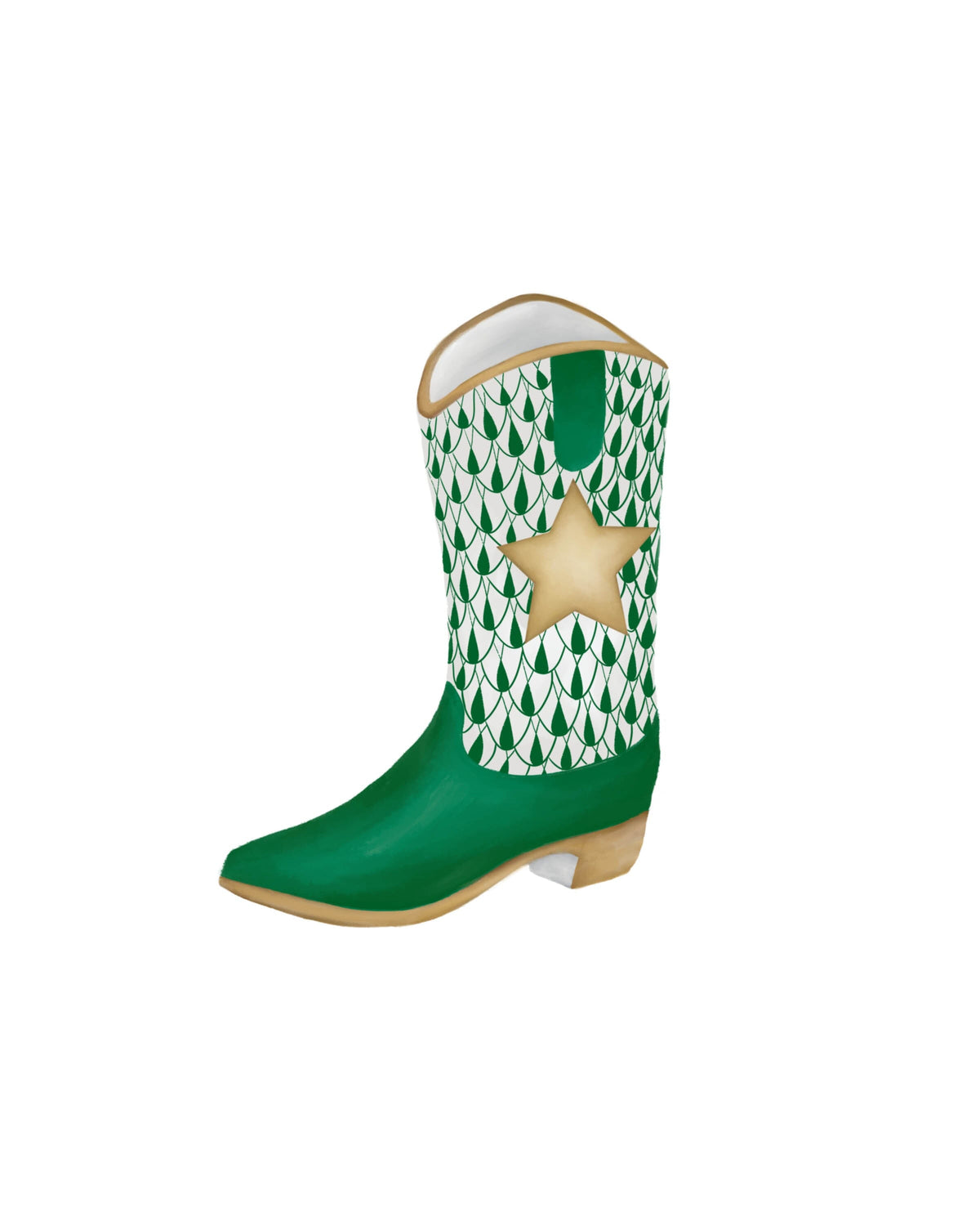 Texas Tiled Boot - Green Artisen Avenue 