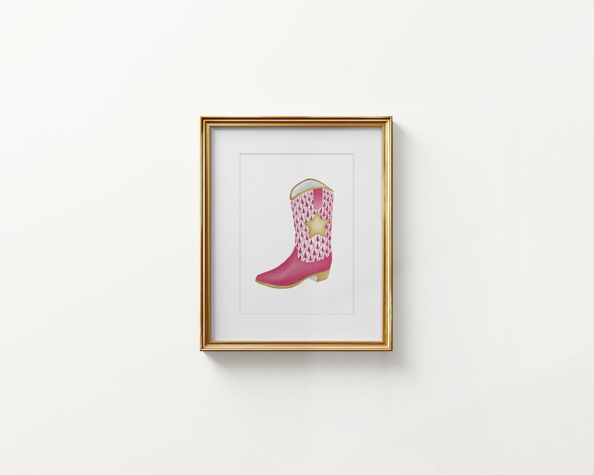 Texas Tiled Boot - Pink Artisen Avenue 
