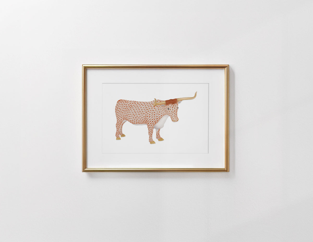 Texas Tiled Longhorn - Burnt Orange Artisen Avenue 