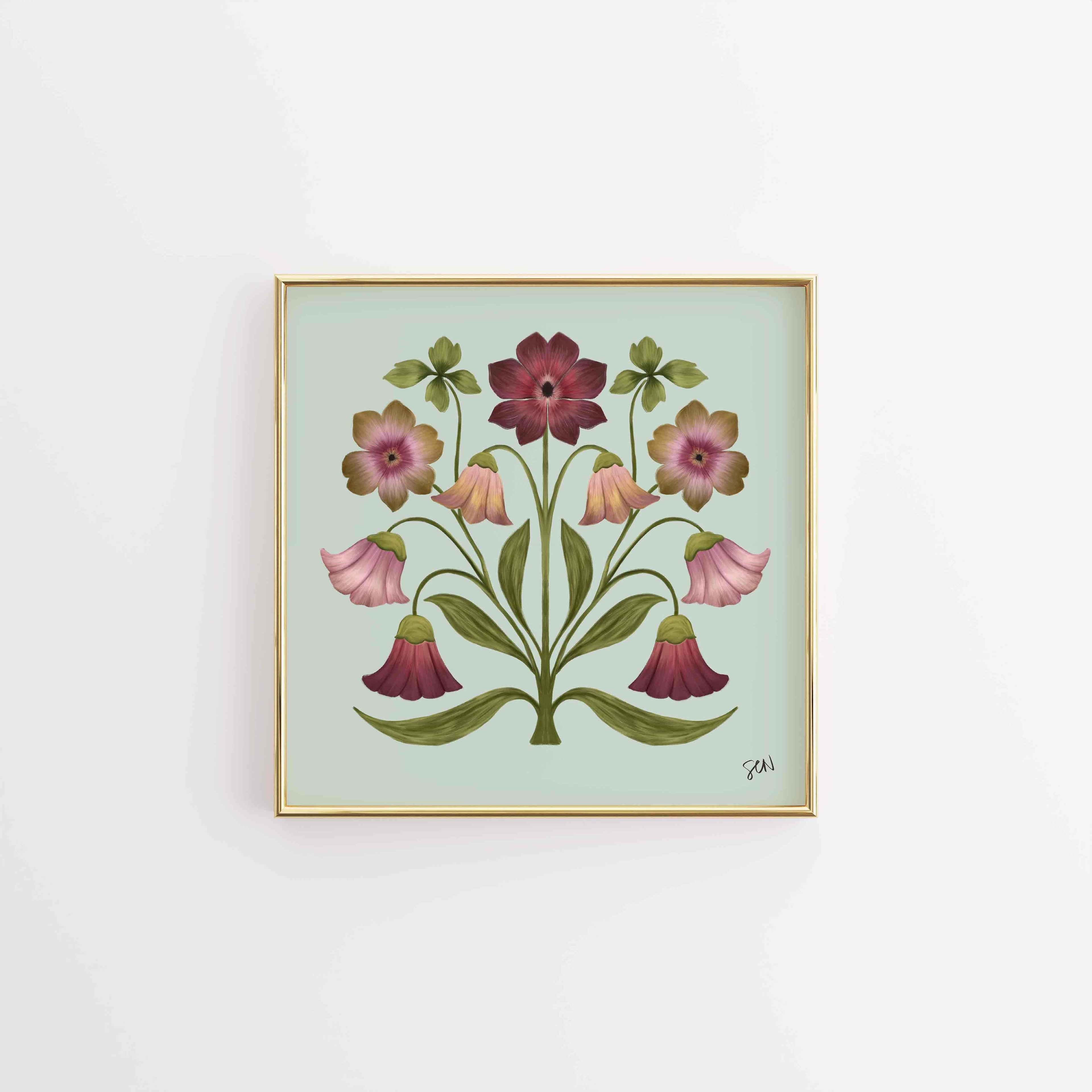 The Painted Garden Print No. I - Ash Grey Print Material Artisen Avenue 